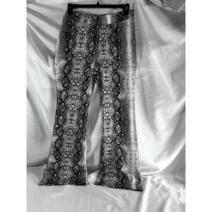 Ms Mode Snakeskin Print Flared Leggings Women's Size 44 NWT